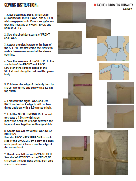 (Inch) Isolation Gown Pattern & Instructions