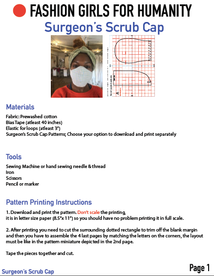 Surgeon’s Scrub Cap Pattern