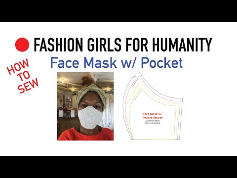 Face Mask with Filter Pocket & Elastics around Head