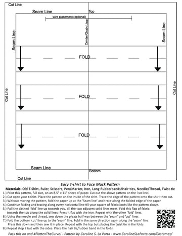 General Purpose Pleat Mask Pattern par Caroline S. La Porta - Gerber Fichiers